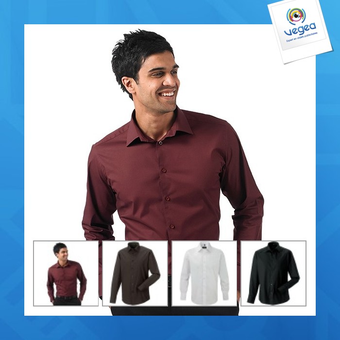 Men's long-sleeved fitted shirt russell collection