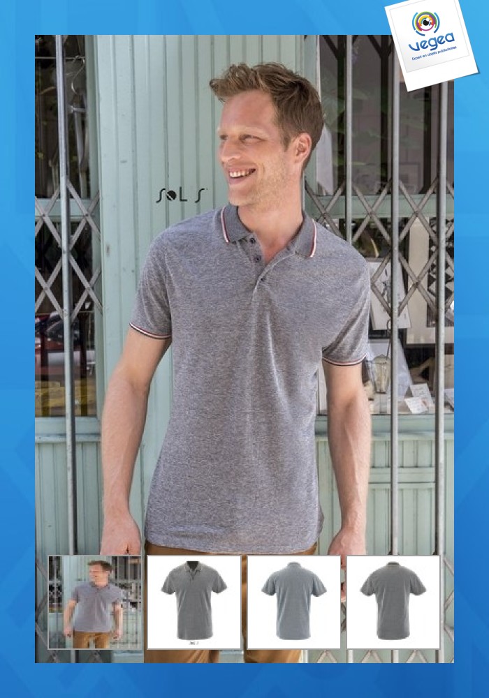 Men's mottled polo shirt - paname men - 3xl