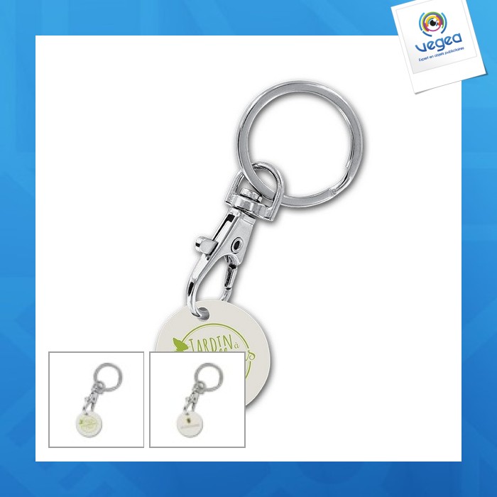 Metal key ring with organic token