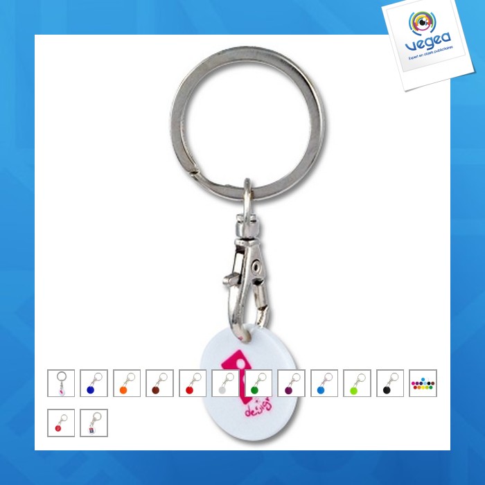 Metal key ring with shopping cart token
