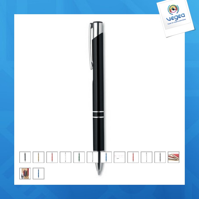 Metal pen with push button