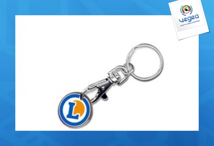 Metal shopping trolley token key ring