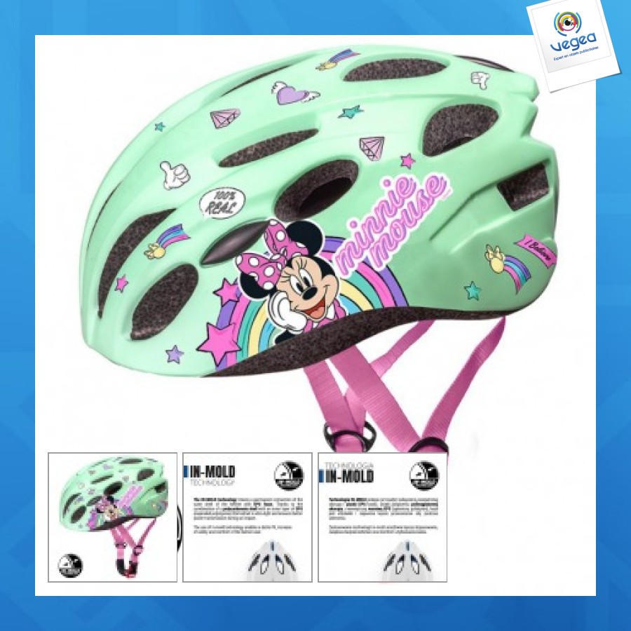 Mickey casque de vélo souris in-mold minnie menthe
