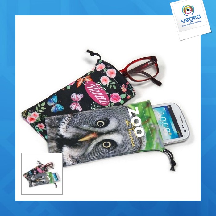 Microfibre case for smartphone or glasses 80x165 mm