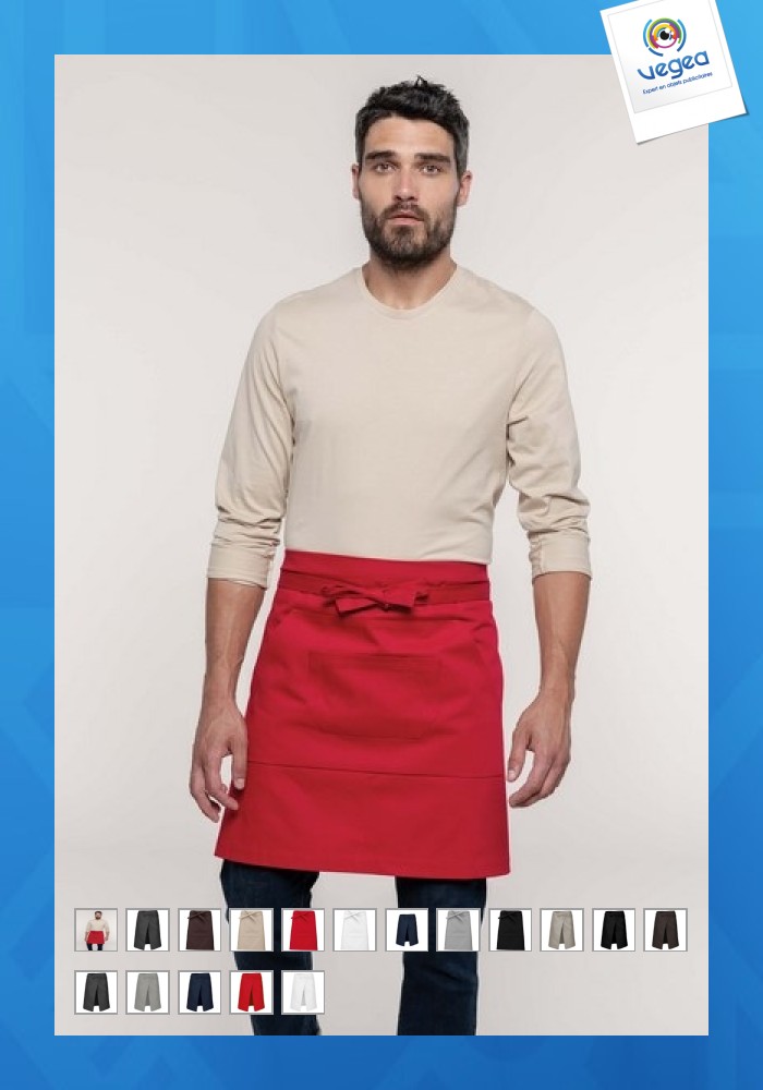 Mid-length apron 100% cotton