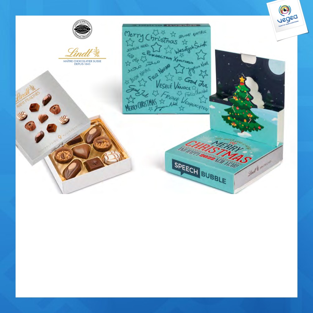 Mini lindt pralines in a pop-up box
