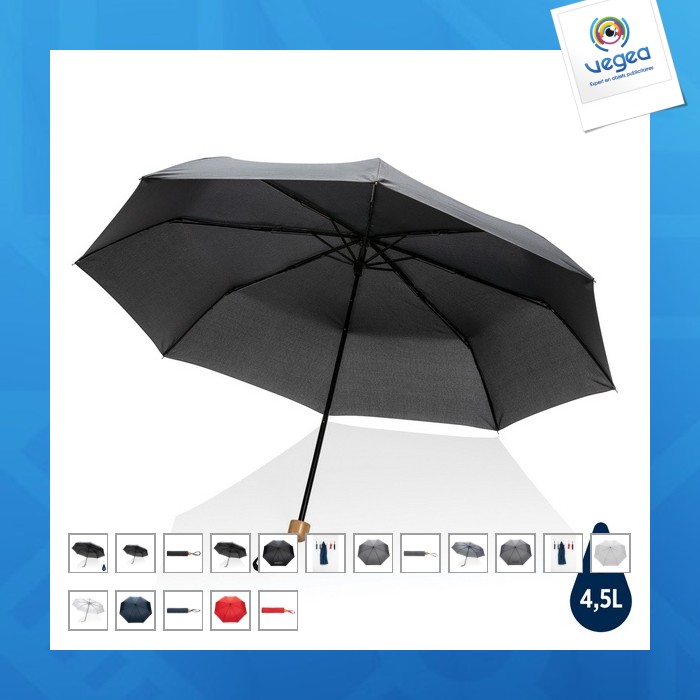 Mini umbrella 20.5" rpet 190t bamboo handle impact aware