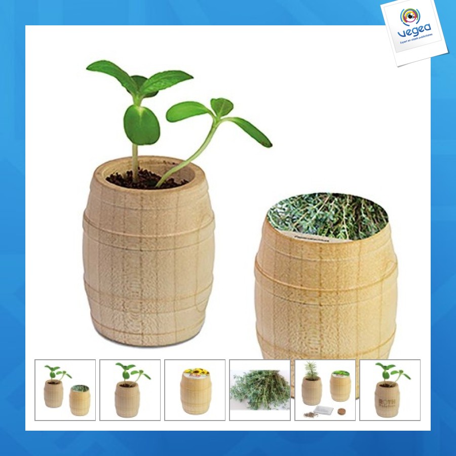 Mini wooden barrel - thym