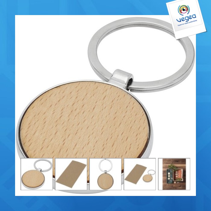 Moreno round key ring in beech wood