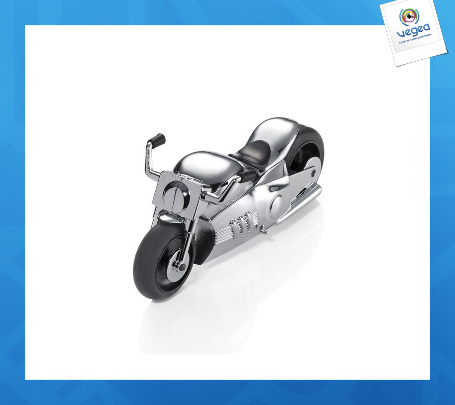 Motorcycle paper clip dispenser