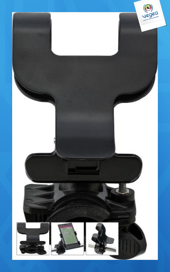 Multi-positionable telephone holder for a bicycle.