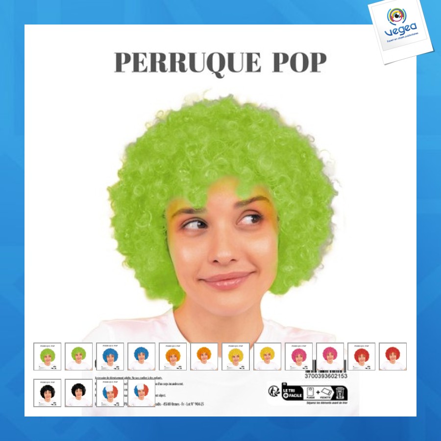 Multicoloured pop wig 