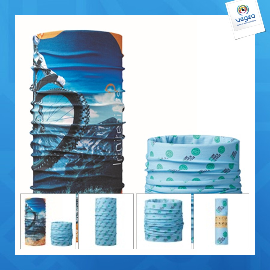 Multifunctional four-colour scarf in rpet