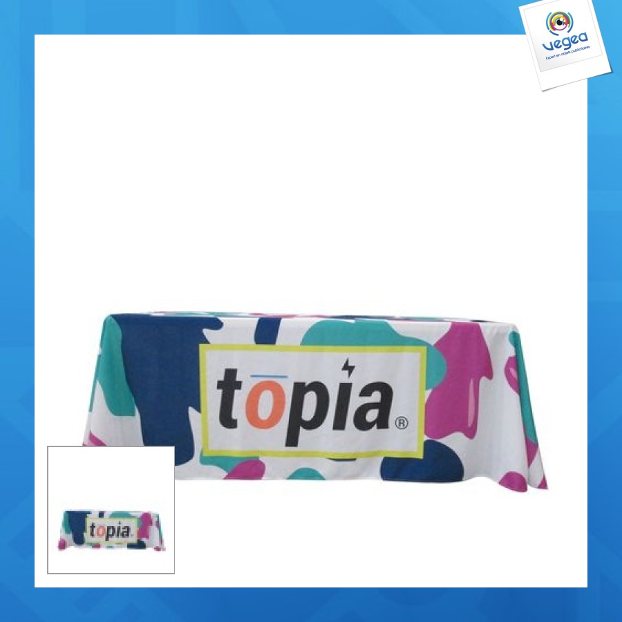 Nappe à couverture totale - 137x178cm table de 4 pieds