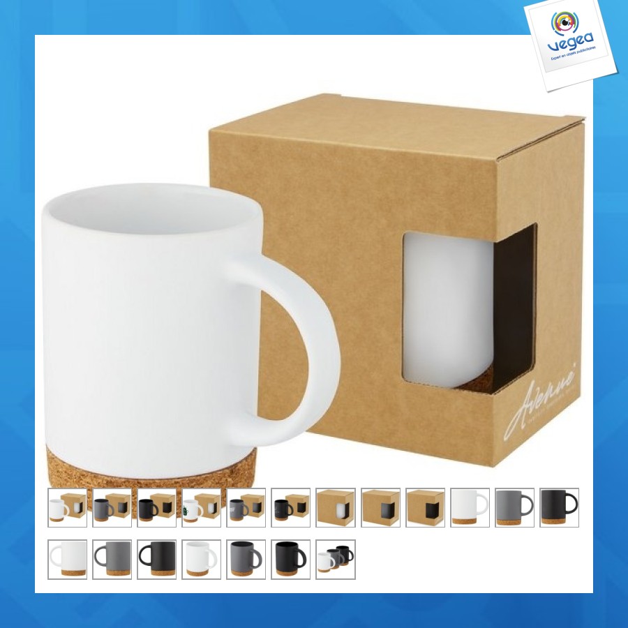 Neiva 425 ml ceramic mug with cork base