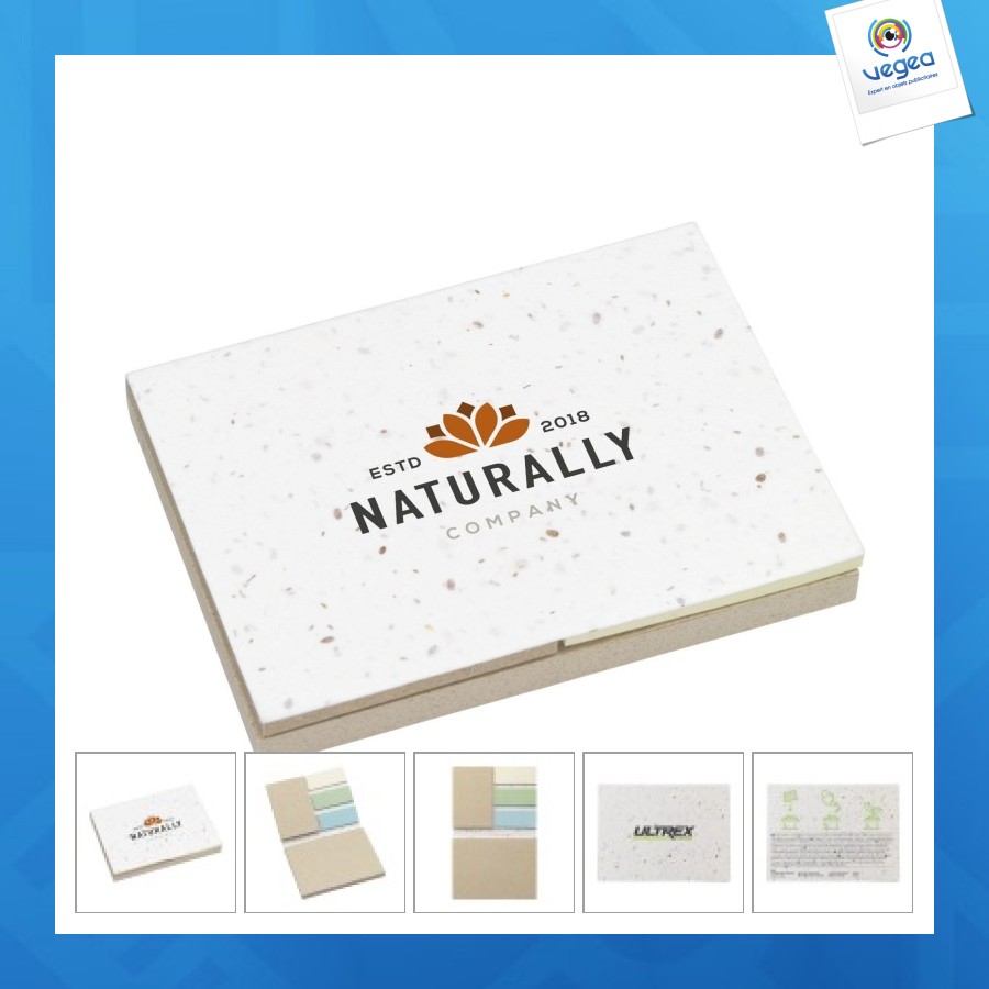 Notepad with handmade cover, containing seeds