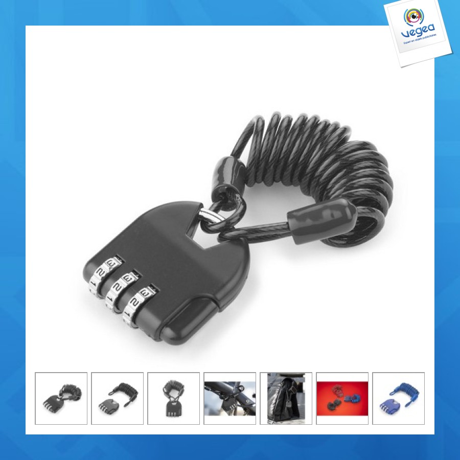 Number padlock with cable