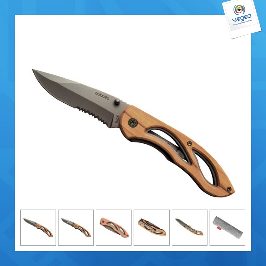 Olive wood folding knife