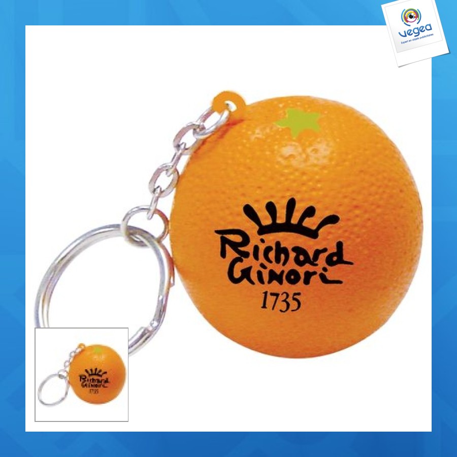 Orange anti-stress key chain