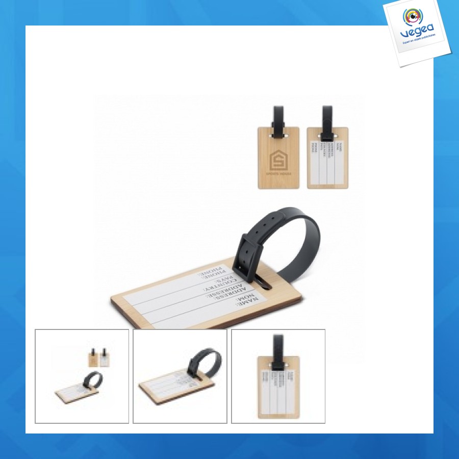 Oval aluminium luggage tag