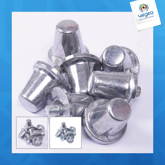 Pack of 100 proact conical aluminium studs