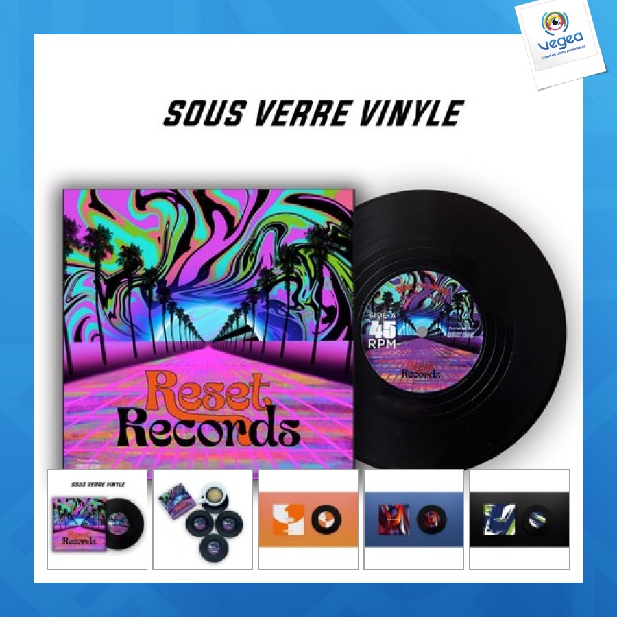 Pack of 4 vinyl coasters, 100% customisable