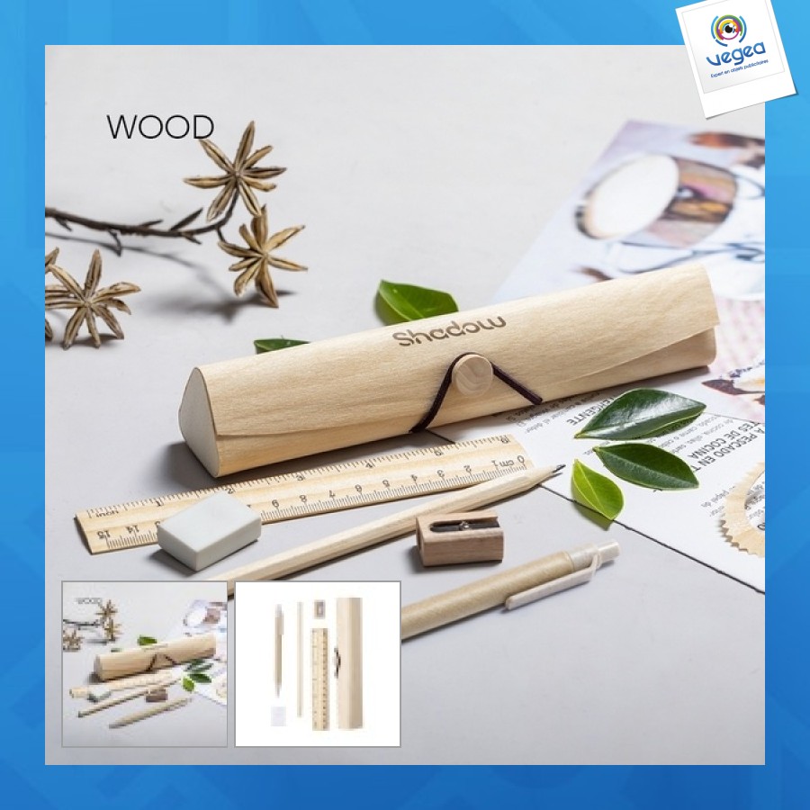 Palermo - nature line stationery kit in wood