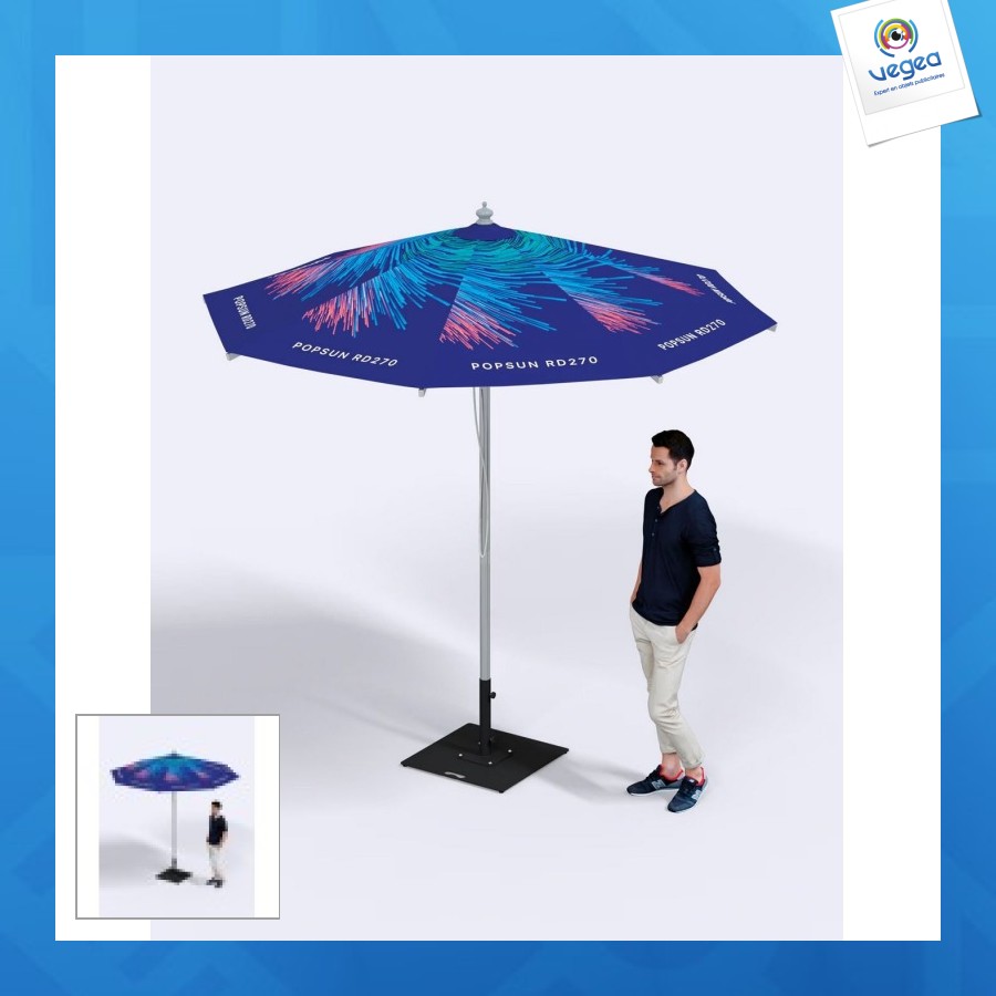Parasol rond aluminium de 2,7m de diamètre