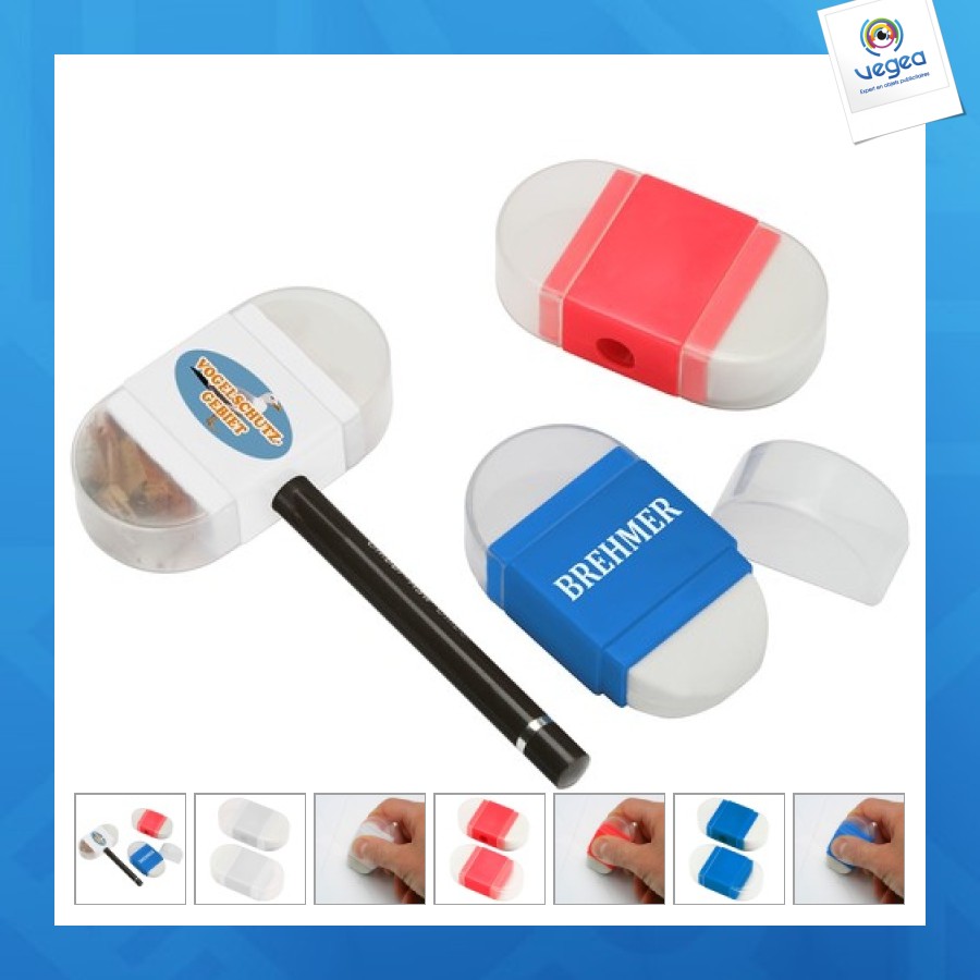 Pencil sharpener with eraser