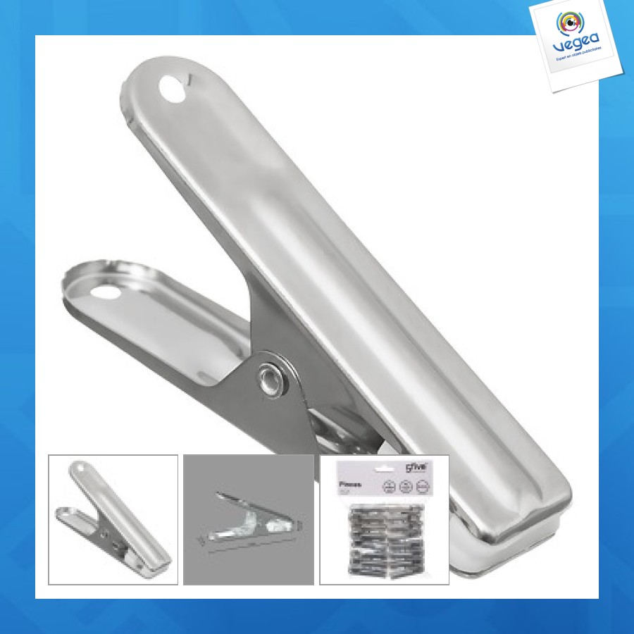 Pince linge x16 inox, argent