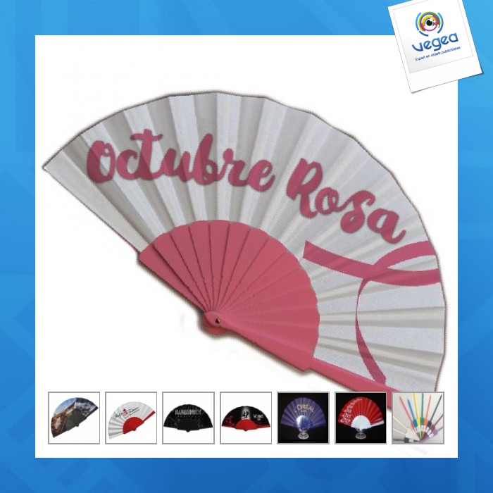 Plastic fan with fabric