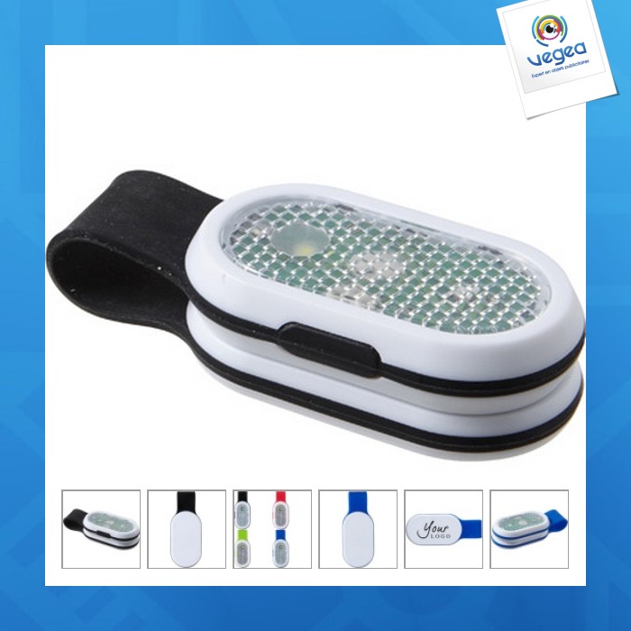 Plastic reflector with white and red leds