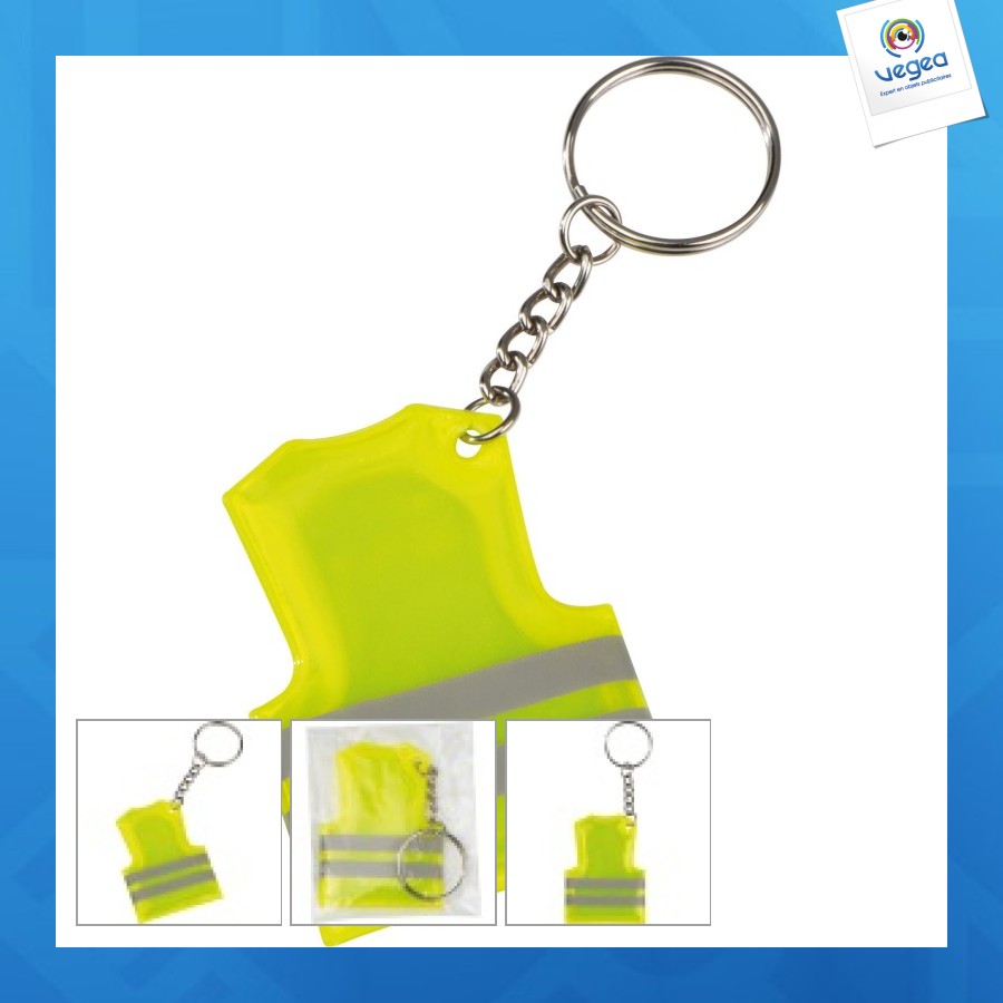 Porte-clés en forme de veste de sécurité