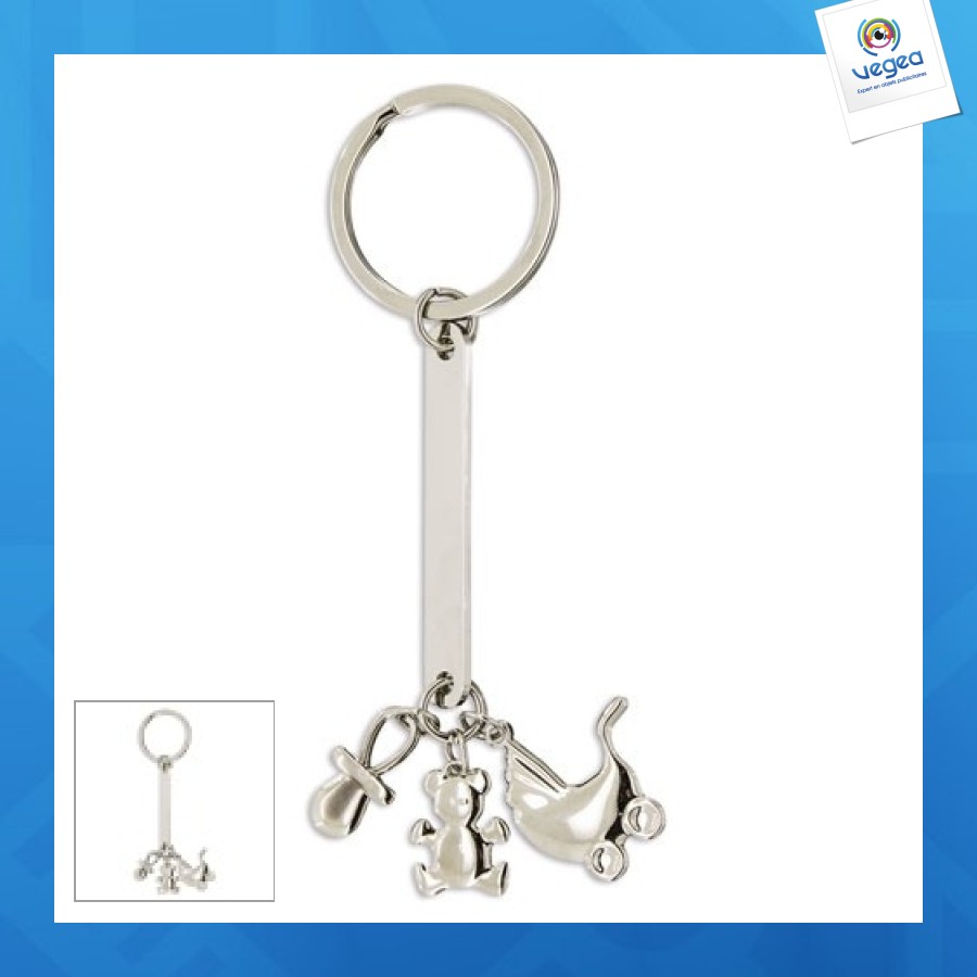 Porte-clés métal naissance charm 