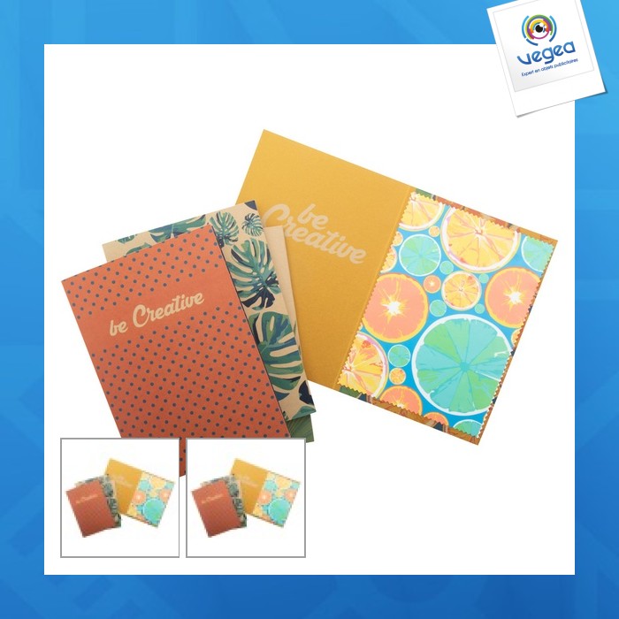 Postcard with four-colour glasses wipes