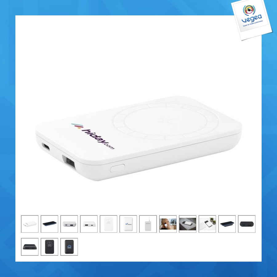 Powerbank 5000 magnetic and wireless in recycled abs