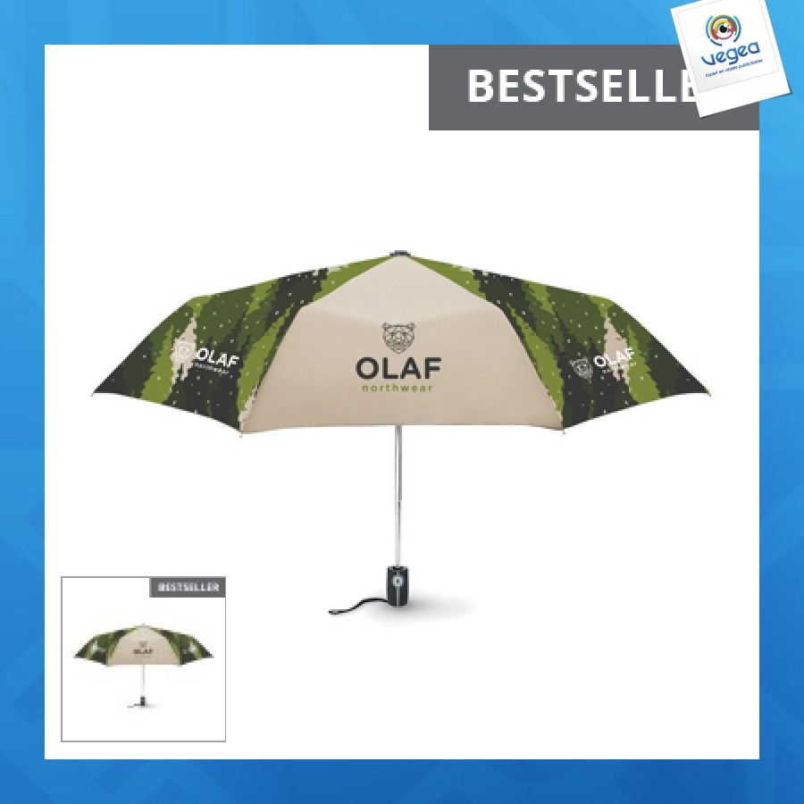 Premium 21 umbrella, foldable in 3 custom sizes