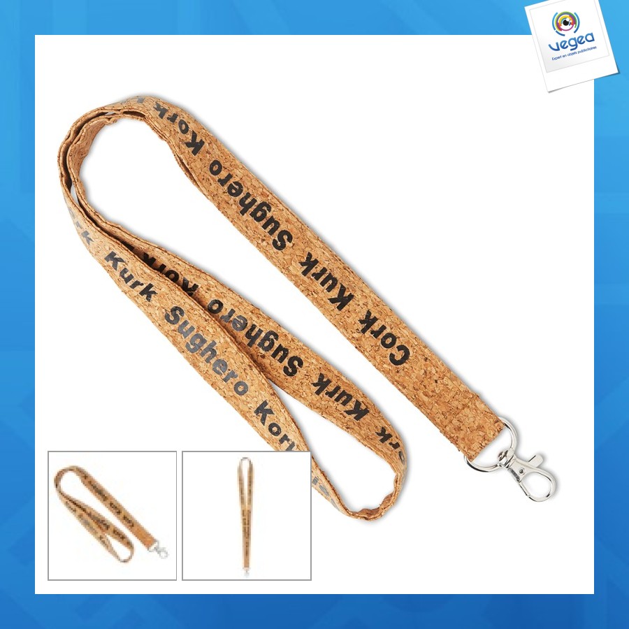 Printed cork lanyard 