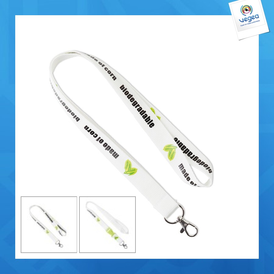 Printed lanyard in corn starch