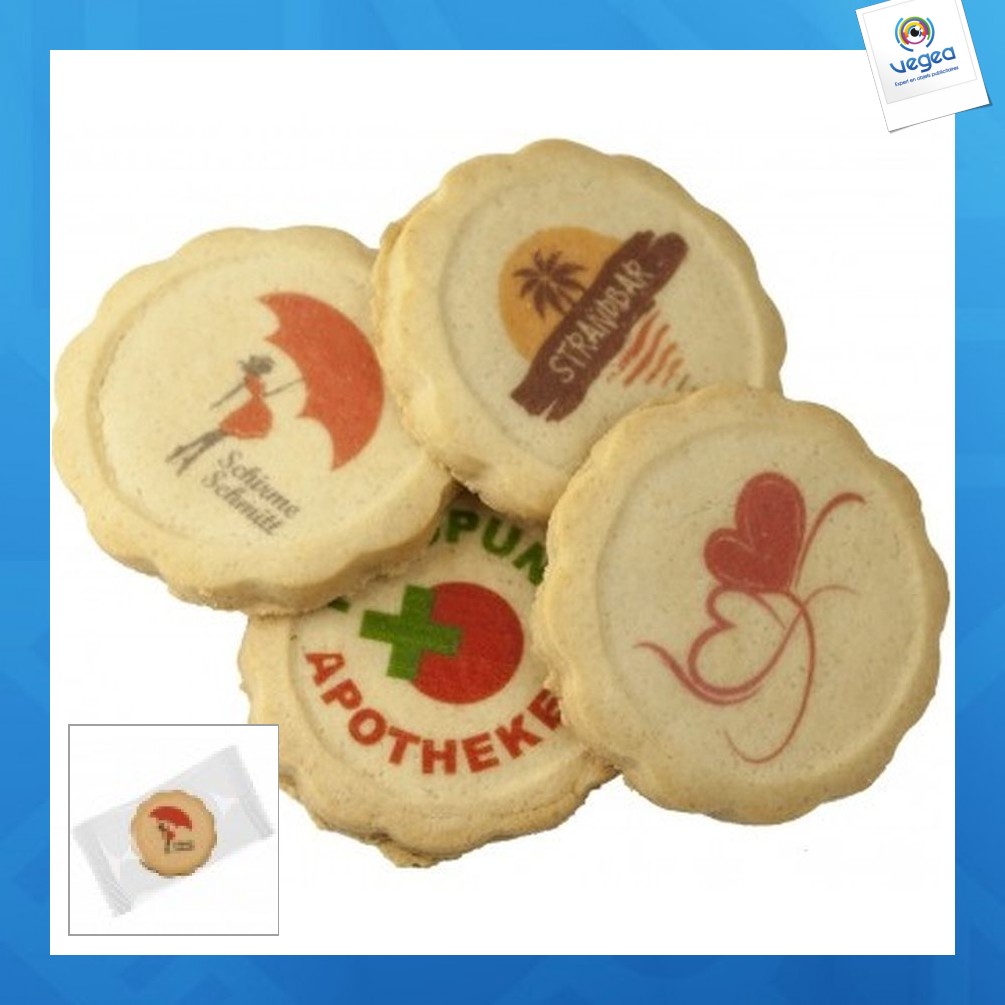 Printed round biscuit
