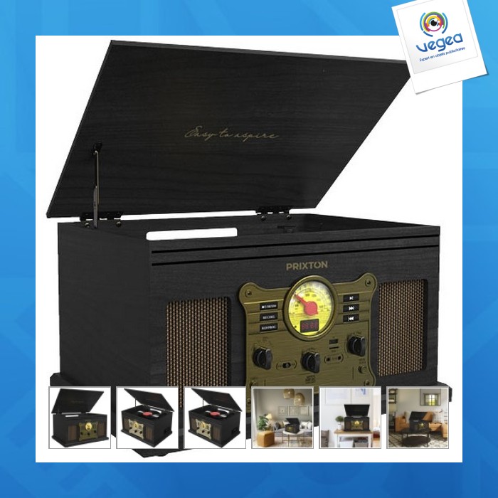 Prixton century turntable and music player