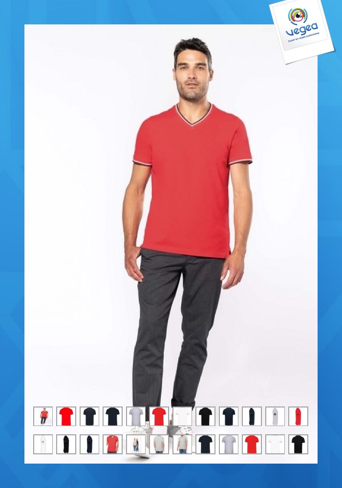 Quilted v-neck t-shirt 
