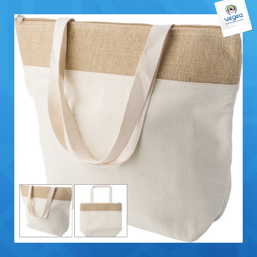 Randy cotton jute cooler bag