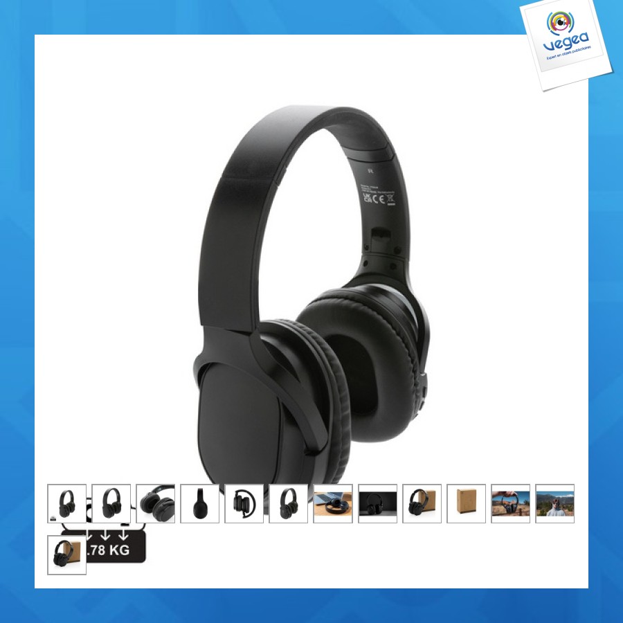 Rcs elite foldable wireless headset in recycled plastic