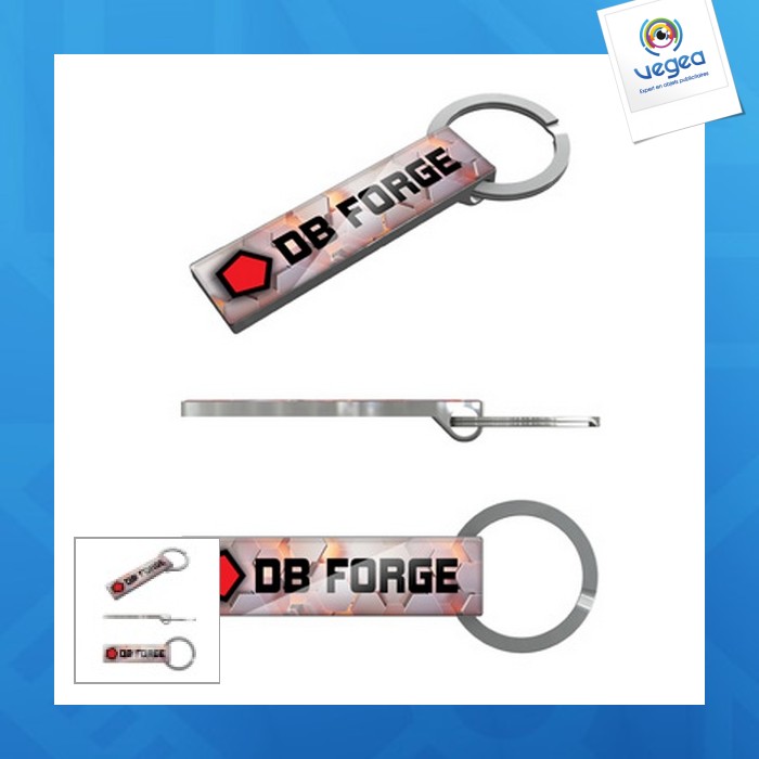 Rectangular zamac key ring