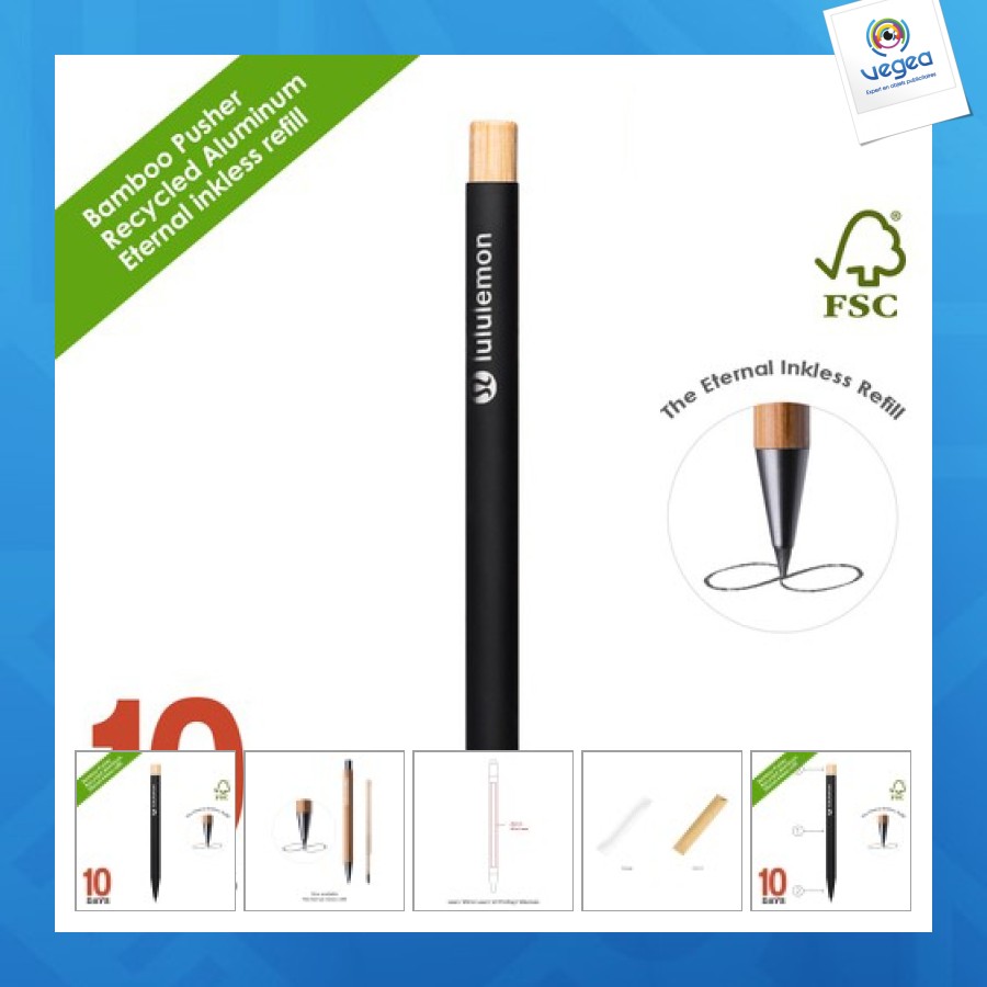 Recycled aluminium pen with hb lead