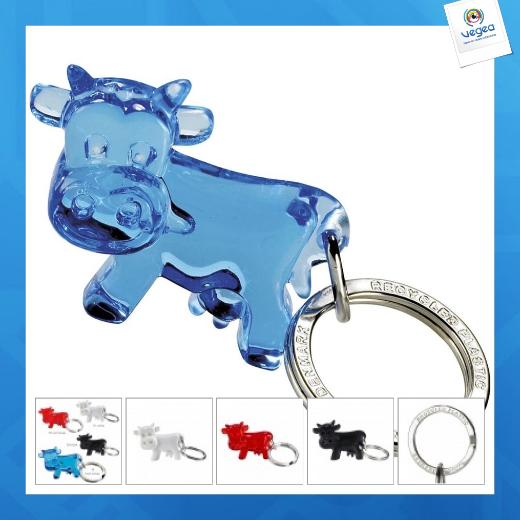 Recycled cow key ring