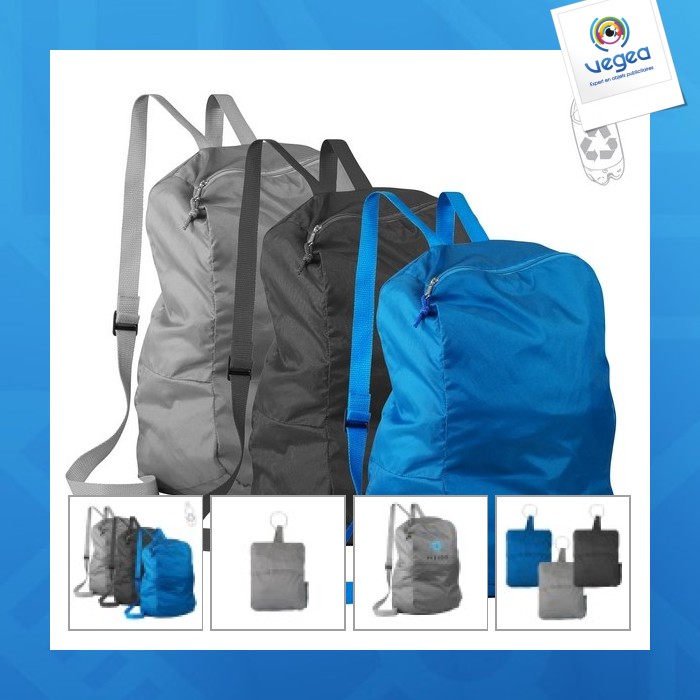 Recycled folding backpack