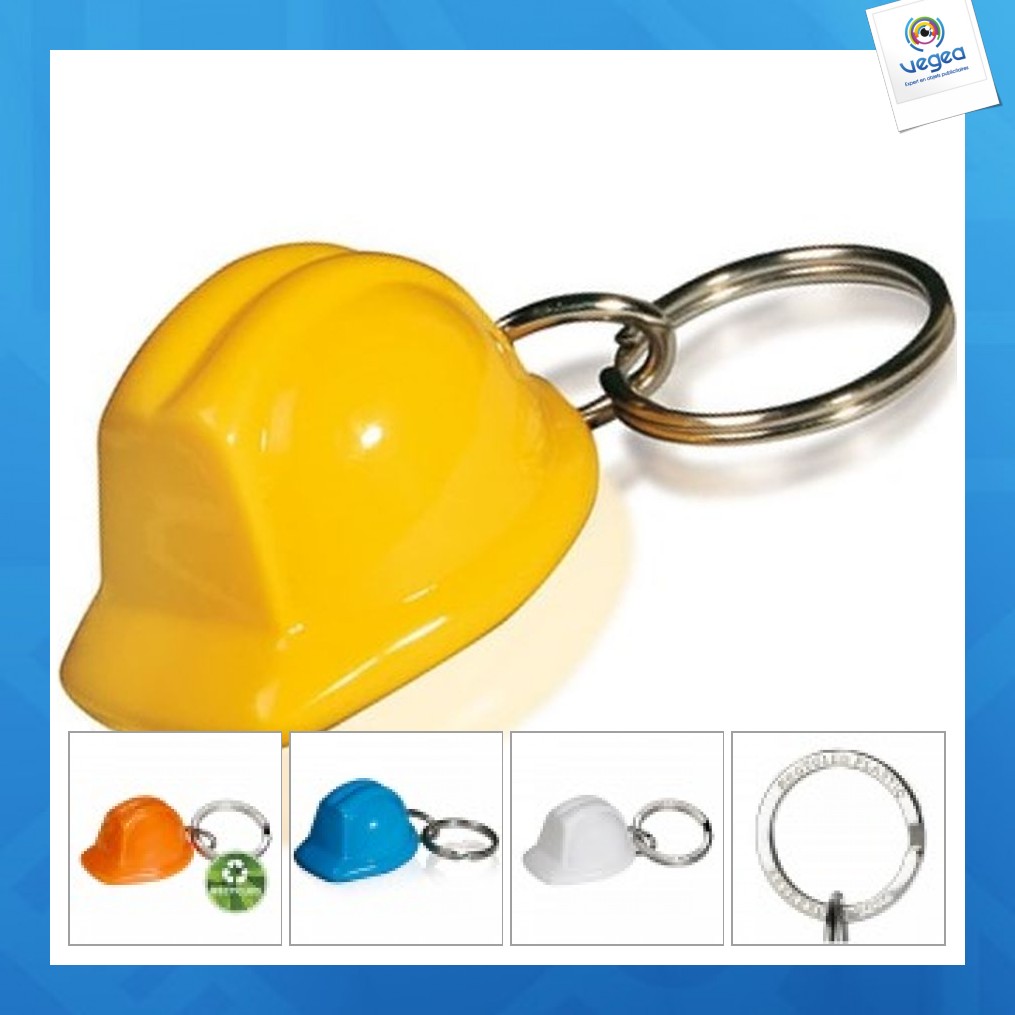 Recycled helmet key ring