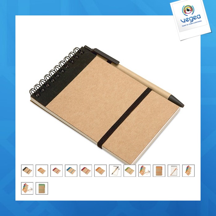 Recycled spiral notepad with pen